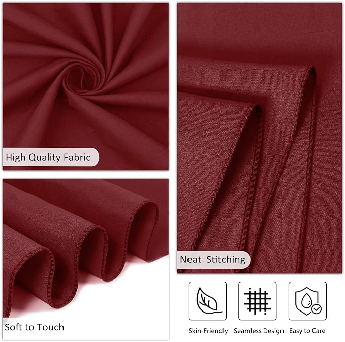 8 Pack Burgundy Tablecloth 60 x 102 Inch Rectangular Table Cloth for 6 Foot Rectangle Tables, Wrinkle Resistant Washable Polyester Fabric for Holiday Buffet Wedding Party Banquet