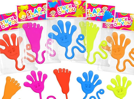 Leetous Bulk Toys Gifts for Kids Prizes (60 PCS), Large Sticky Hands & Feet Party Favors Supplies for Toddlers, Classroom Birthday Pinata Goodie Bag Stuffer Fillers Non Candy Treats for Boys Girls