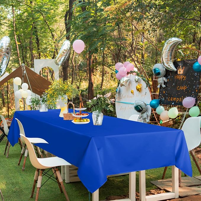 sancua Rectangle Tablecloths 6 Pack - 90x132 Inch - Royal Blue Washable Fabric Cloth Table Cloth, Large Reusable Polyester Table Covers for Wedding, Party, Birthday, Banquet