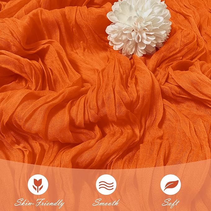 30 Pack Orange Cheesecloth Table Runner 17 x 108 inch Cheese Cloth Table Runners 9ft Orange Table Runner Rustic Romantic Sheer Gauze Runner for Wedding Party Baby Shower Table Decoration