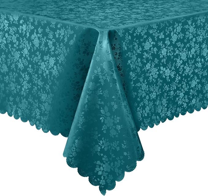 Smiry Rectangle Table Cloth, Waterproof Heavy Duty Vinyl Tablecloths, Wipeable Washable Table Cover for Kitchen and Dining Room (Emerald Green, 70" X 120")