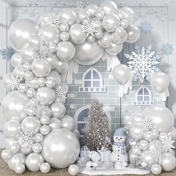 Pearl White Balloons Arch Kit Different Sizes, White Balloons in 18 12 10 5 Inch Pearl White Latex Balloons for Wedding Bridal Shower Graduation Baby Shower Birthday Engagement Anniversary Party Decor