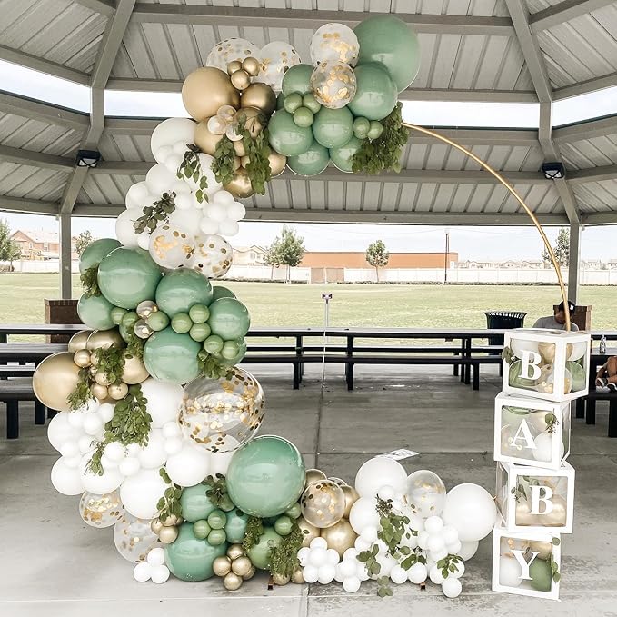 White Double Stuffed Balloons Different Size 115Pcs 5/10/12/18" White Balloon Arch Garland kit for Birthday Baby Shower Bridal Shower Gender Reveal Wedding Theme Party