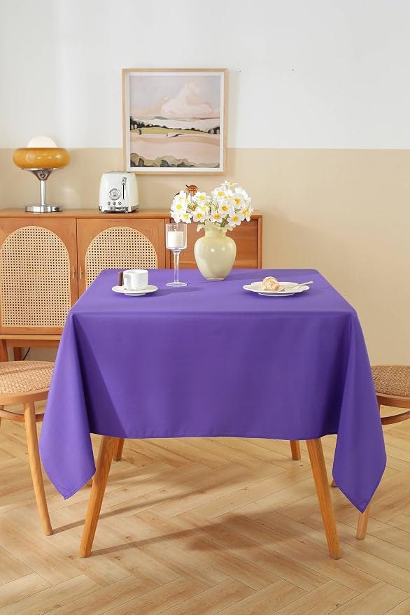 5 Pack Square Tablecloth 70 x 70 Inch Purple Tablecloth, Polyester Fabric Washable Table Cloth for Home, Party, Wedding or Restaurant Use.