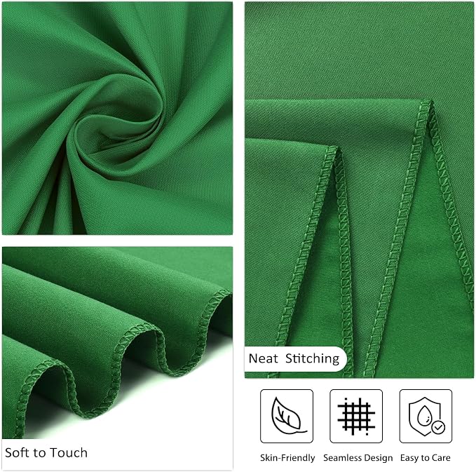 8 Pack Green Round Tablecloth 120 Inch Wrinkle Resistant Round Green Table Cloth Reusable and Washable Polyester Fabric Table Covers for St. Patrick's Day Buffet Wedding Party and Banquet