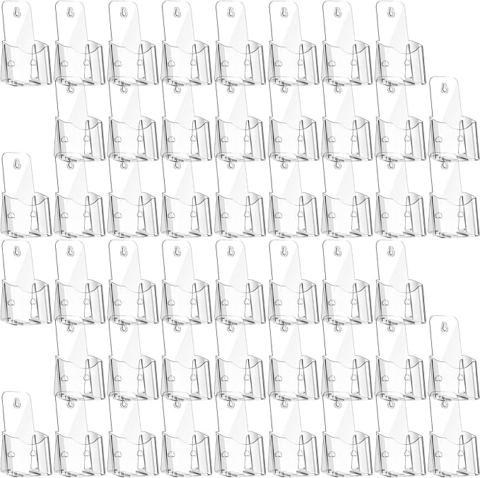 Yookeer 20 Pieces Acrylic Brochure Holder 4 x 8 Inches Rack Card Holder Clear Pamphlet Holders Display Stand for Vendors, Brochure, Trifold, Magazine, Pamphlet, Booklets