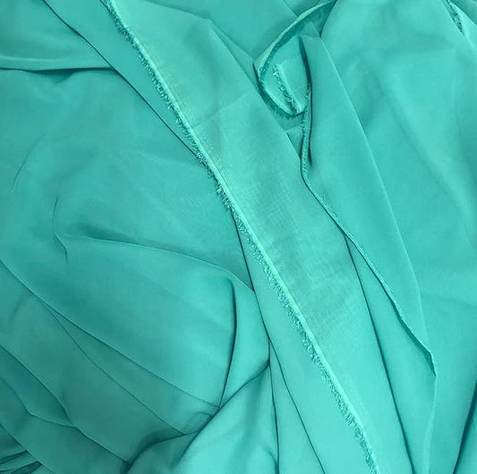 New Star Fabrics Chiffon Fabric, Continuous 60" Wide (30ft) Sheer Material, 100% Soft Polyester, Ideal for Wedding, Party, Event Decor, Draping, and Dresses (Aqua, 10 Yards)