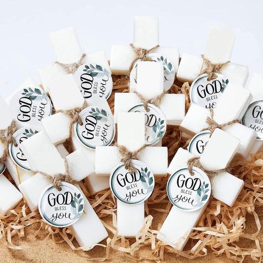 50 Pcs Cross Soap Baptism Favors, Baby Baptism Favor Scented Soap First Communion Gifts for Guests Party Wedding Birthday Gift Bridal