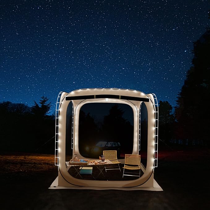 HOOYEAH Pop-up Tent Screenhouse, Portable Screened Tent Camping Canopy Foldable Instant Screen Room Outdoor Gazebo with Mosquito Net for Patio, Backyard, Garden and Outdoor Activities, 6x6