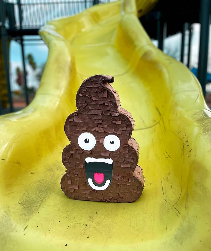 Jergrim Funny Poop Piñata 4-Piece Set perfect for Birthday Parties, Decorations, Emoticon Parties, Fun shape, Great Party Addition for kids, teens, and adults 17”X10” Durable!
