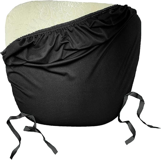 LA Linen Pack-4 Spandex Chiavari Chair Cushion Cover,Black