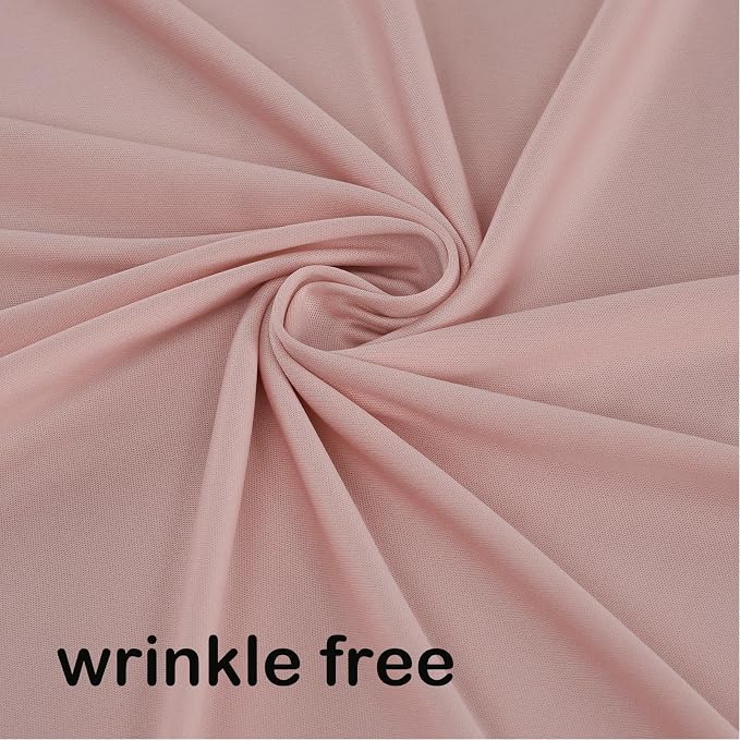 50ft x 15ft Dusty Pink Backdrop Curtains for Wedding Parties, 10 Panels Extra Long Wrinkle Free Fabric Drapes Photo Backdrop for Baby Shower Birthday Stage Reception Lobby Decoration
