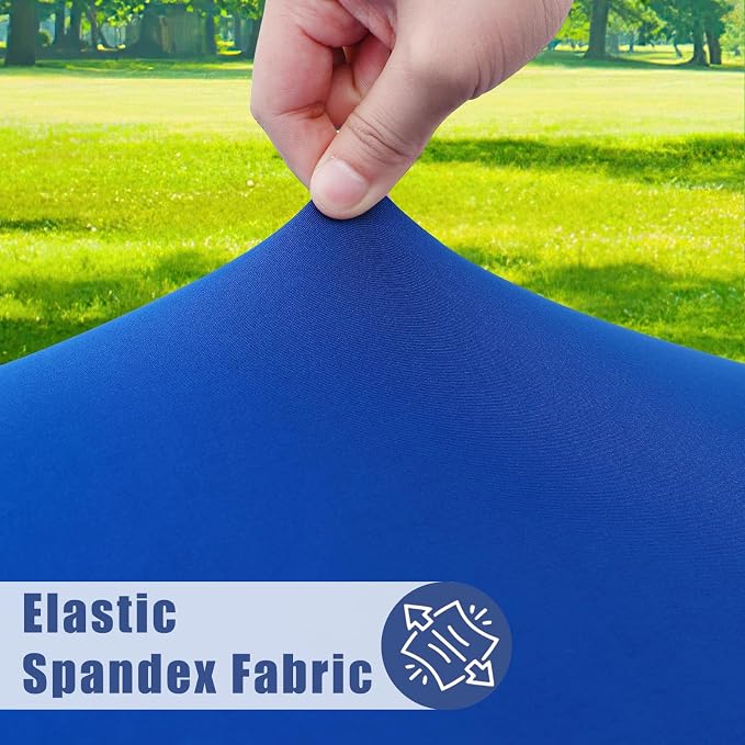 Moosfor Spandex 5 Foot Rectangle Table Cloth 4 Pack, Elastic Fitted Tablecloths for Picnic, Stretch Washable Patio Table Cover for Outdoor, Camping, Banquet and Parties (Blue, 30"x60")