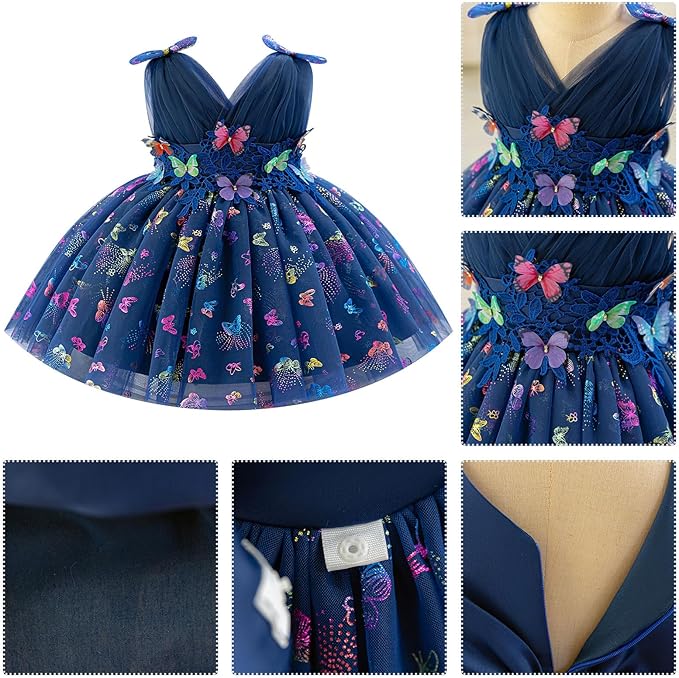 Baby Girls Butterfly Birthday Dress Baby Girl 3D Butterfly Princess Dress Photography Wedding Cake Crush