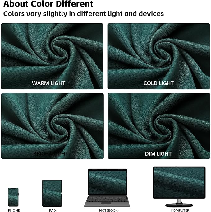 10x10ft Wrinkle Free Hunter Green Backdrop Curtain for Parties Soft Fabric Drapes Wedding Dark Green Curtain Backdrop for Birthday Party Decorations Background for Photography 5x10ft,2 Panels