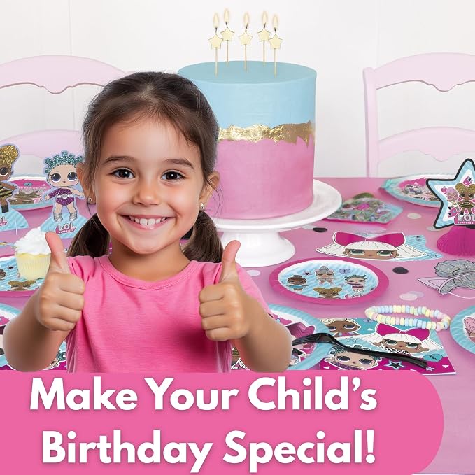 LOL Birthday Party Decorations - 16 Guests LOL Party Pack with Banner, Balloons, Plates, Napkins, Tablecloth, Checklist - Officially Licensed