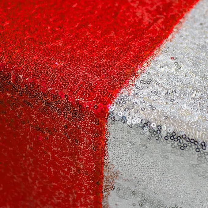 JYFLZQ Red Sequin Table Runner 12"x72" Pack of 5 Glitter Table Linens Runner Sparkly Runners for Table Wedding Birthday Party Decorations