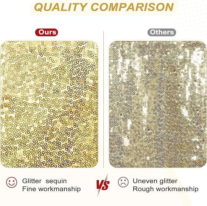 PartyDelight Gold Sequin Backdrop 20x10ft 4 Inch Rod Pocket | 3mm stitched gold sequins on mesh backing with 4 inch rod pocket for extra wide stages banquet walls group photos and large
