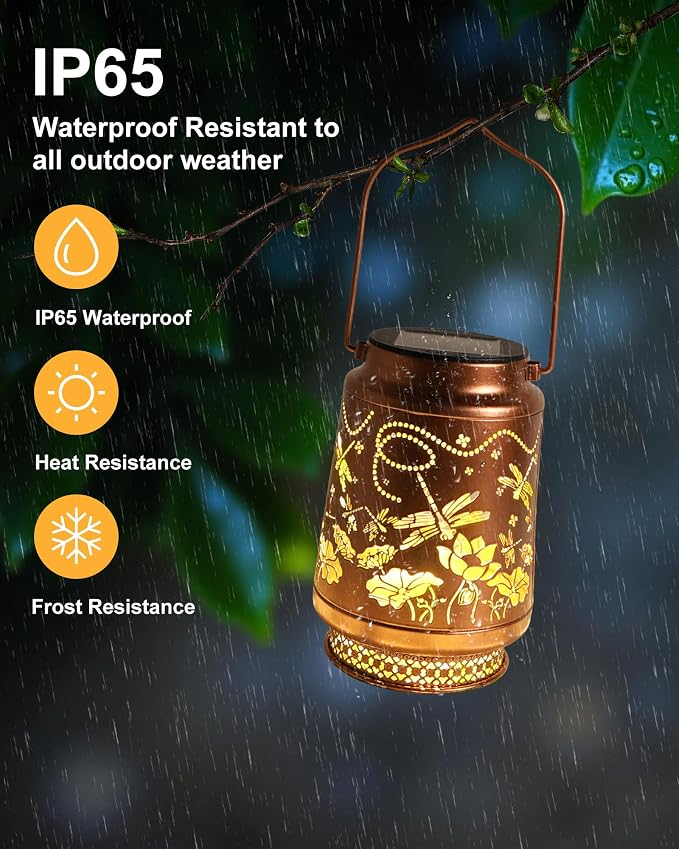 Dragonfly Gifts for Women Solar Lantern Dragonfly Decor Birthday Gifts for Women Mom Grandma Sister Friend Mothers Day Gifts Garden Decor Metal Solar Lights Outside Decor for Backyard Patio Deck Porch
