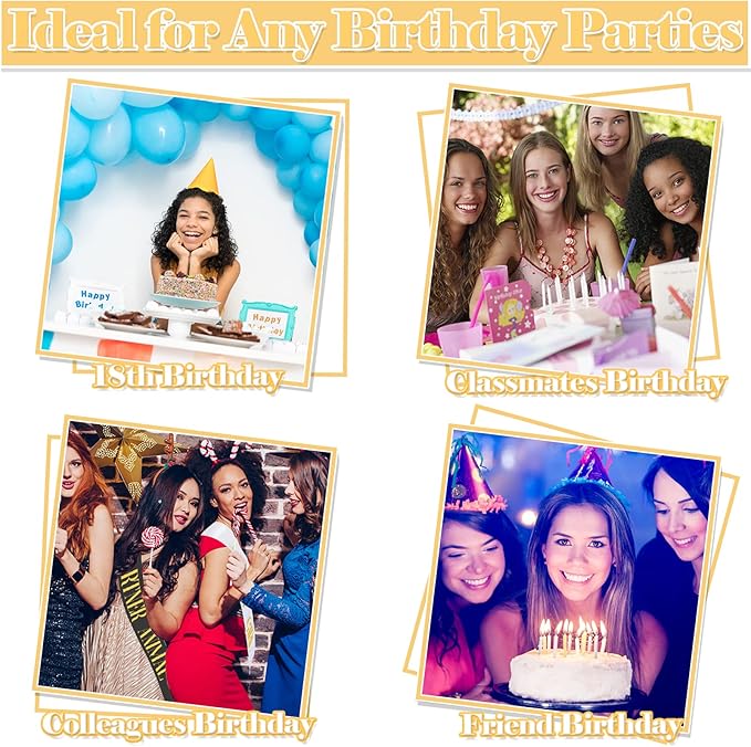 12Pcs Birthday Sashes Set - White Birthday Girl Sash + 11pcs Black Party Sashes for Women, Party Favors & Decor Accessories