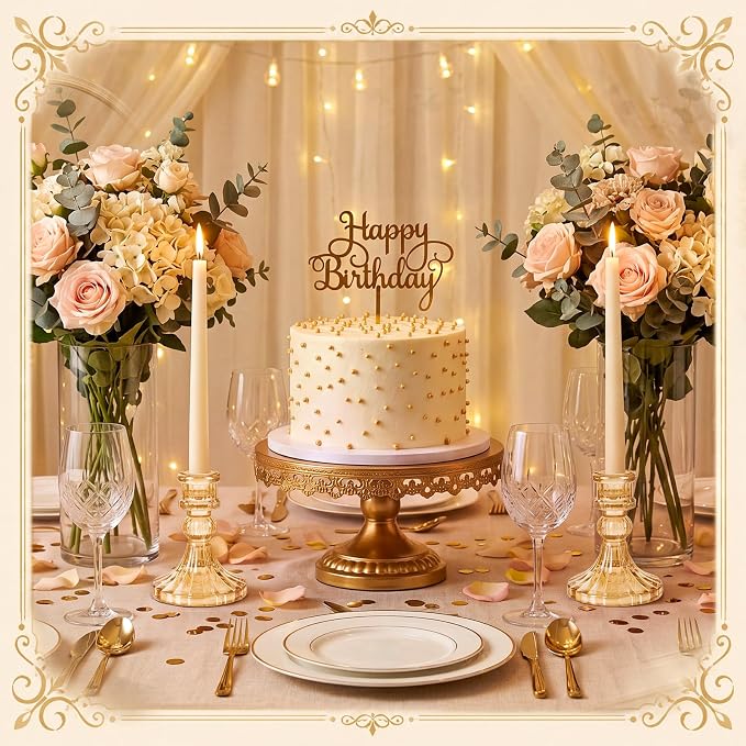 Sieral 24 Pcs Gold Taper Candle Holders 4'' Tall Candlestick Glass Holders Bulk Stripe Decorative Stand Wedding Stick Holder for Anniversary Party Dining Table Festival Decor