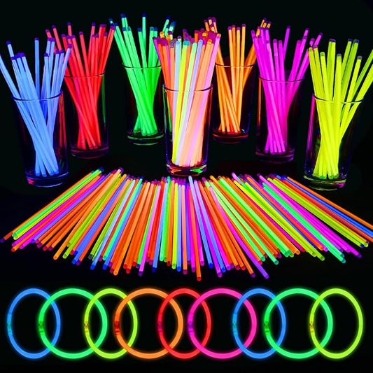 Mega-L 800 PCS Bright Glow Sticks Bulk - Halloween Glow in the Dark Party Supplies, 8" Glowsticks Easter Party Favors with Bracelets and Necklaces Light Sticks Bulk Party Favors for Kids or Adult