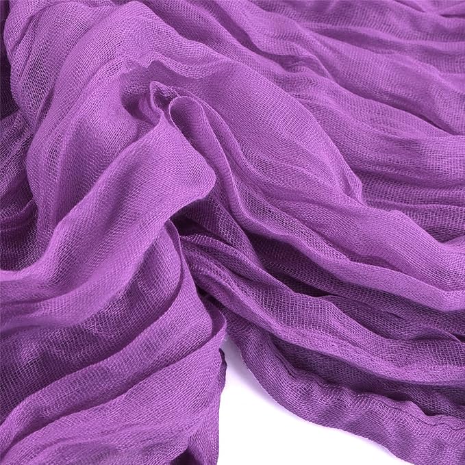 8 Pack Purple Cheesecloth Table Runner 10ft Boho Gauze Fabric 120 Inch Cheese Cloth Table Runner Rustic Sheer for Spring Holiday Baby Shower Party Décor Home Wedding Decoration