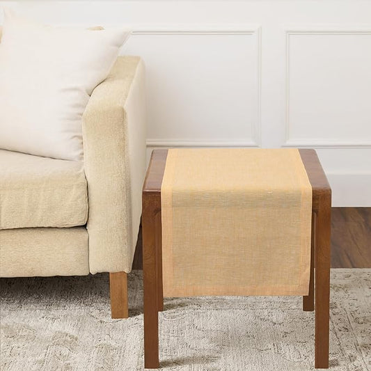 Solino Home Linen Table Runner 36 Inches - 100% Pure Linen Golden Nugget Table Runner 14 x 36 Inch Ideal for Dresser and Coffee Tables, Spring, Summer, Mothers Day - Athena