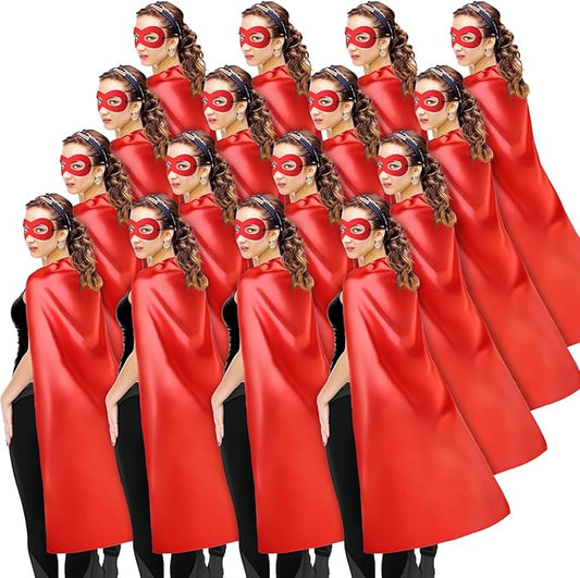 Leyndo Heroic Party Capes Masks for Adults Women Men Party Capes for Team Spirit Building Group Costume