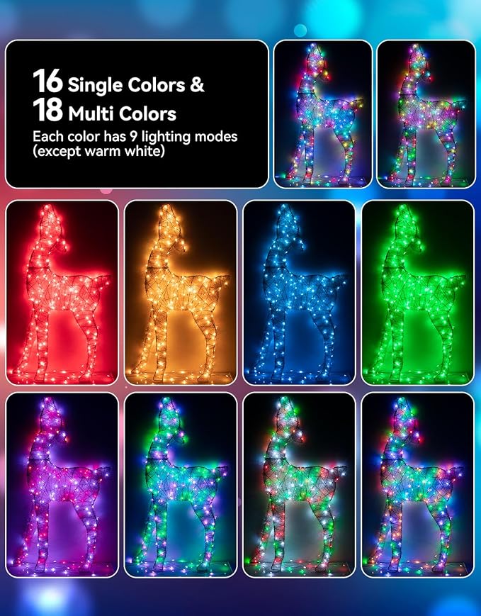 66FT Color Changing LED Fairy Lights Plug in with Remote - 200LED 35 Colors Waterproof Silver Wire Christmas String Lights Outdoor & Indoor for Party Trees Yard Decorations