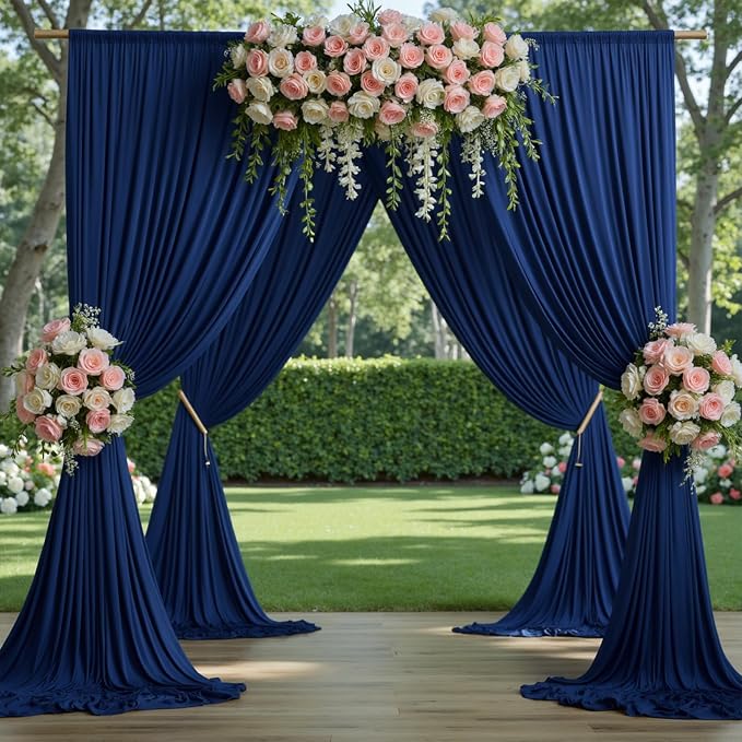 30ftx10ft Navy Blue Backdrop Curtains for Parties Wrinkle Free 6 Panels Navy Photo Backdrop Drapes Back Drop Cloth for Wedding Birthday Photography Background