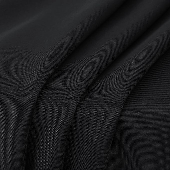 sancua 6 Pack Round Tablecloth 120 Inch Black, Stain and Wrinkle Resistant Table Cloth - Washable Polyester Table Cover for Dining Tables, Buffet Parties and Camping