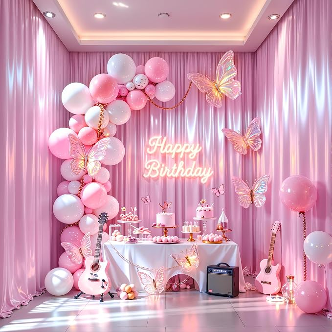 Pink Glitter Backdrop Curtains - 20x12FT Satin Photo Backdrop, Wrinkle-Free Shimmer Back Drop Cloth Shiny Drapes for Photobooth Wedding Birthday Parties Photoshoot Background Decorations
