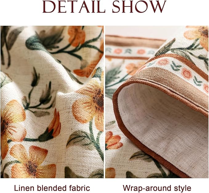 bilin gaier Vintage Linen Table Runner,Floral Table Runners 87 Inches Long,Soft and Luxury Coffee Table Runners.Decoration Tabletop for Kitchen,Dining,Party,Home,Christmas,12"*87"