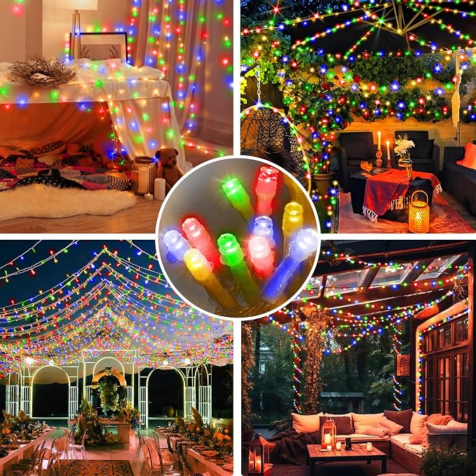 SAUIRS 400FT 1000 LED Christmas Lights Outdoor String Lights with 8 Modes Timer Waterproof Fairy Light Plug in for Outside Indoor Party Xmas Palm Tree Yard Wedding Decorations(Multicolor)