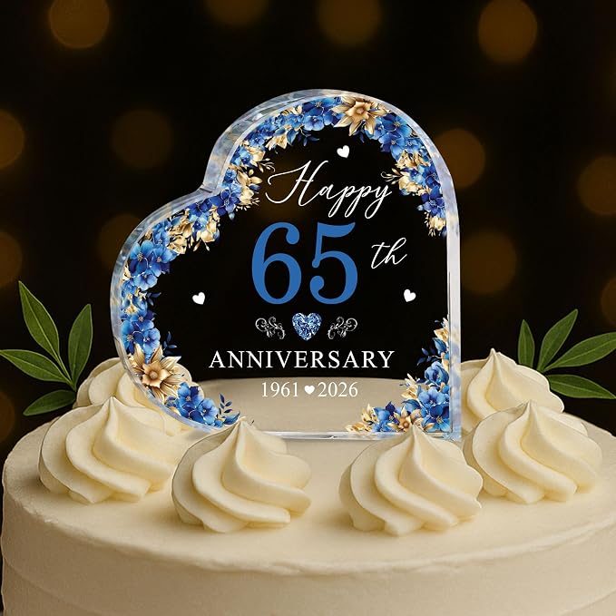 65th Wedding Anniversary Acrylic Cake Topper, 65 th Anniversary Decorations, 65 Wedding Topper, 65 Years Of Married Gifts (65th Anniversary 2026)
