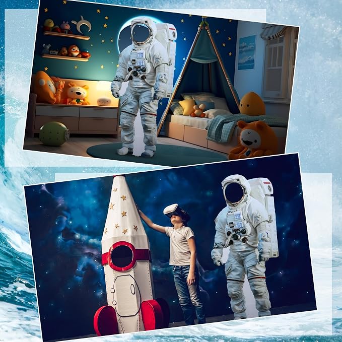 Amyhill 6 ft Astronaut Cardboard Cutout Stand-up Life Size Space Astronaut Theme Party Decoration Backdrop Photo Prop Stand up for Space Theme Birthday Baby Shower Party Supplies