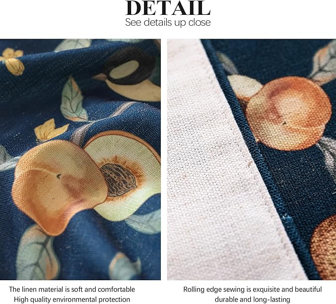 bilin gaier Linen Blue Table Runner 63 Inches Long,Wrinkle-Resistant Vintage Rustic Farmhouse Floral Table Runners,Decor Luxury Vintage Runner Table Cloth for Coffee & Dining Table,12"x63"-Dewey B
