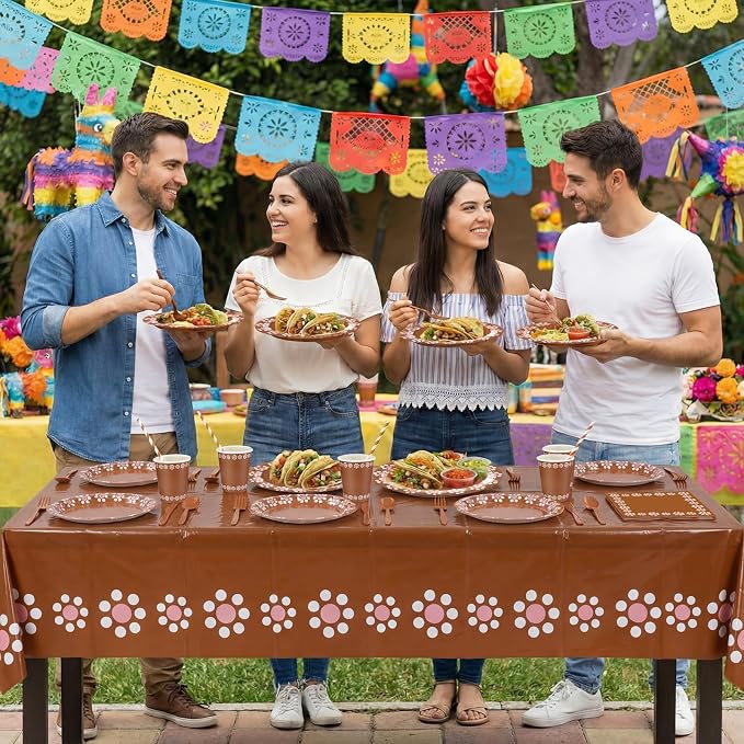 Vesici 452 Pcs Cielito Lindo Party Decoration Platos De Barro Mexicanos Fiesta Paper Plates Mexican Napkins Tablecloths Clay Cups Tableware Set for Cinco De Mayo Baby Shower Wedding Supplies, Serve 50