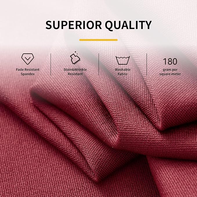 Outpain 6ft Spandex Table Cloth for Standard Folding Tables-4Pack Burgundy Table Cloth Table Protector for Party, Wedding, Cocktail, Banquet, Festival