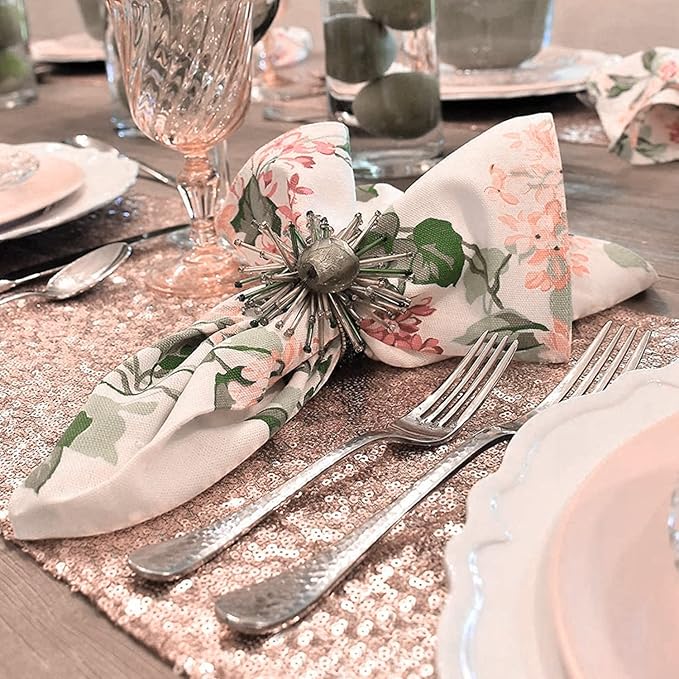 JYFLZQ Rose Gold Sequin Table Runner 12"x72" 10 Packs Glitter Table Runners Sparkly Sequin Runners for Wedding Birthday Party Decorations
