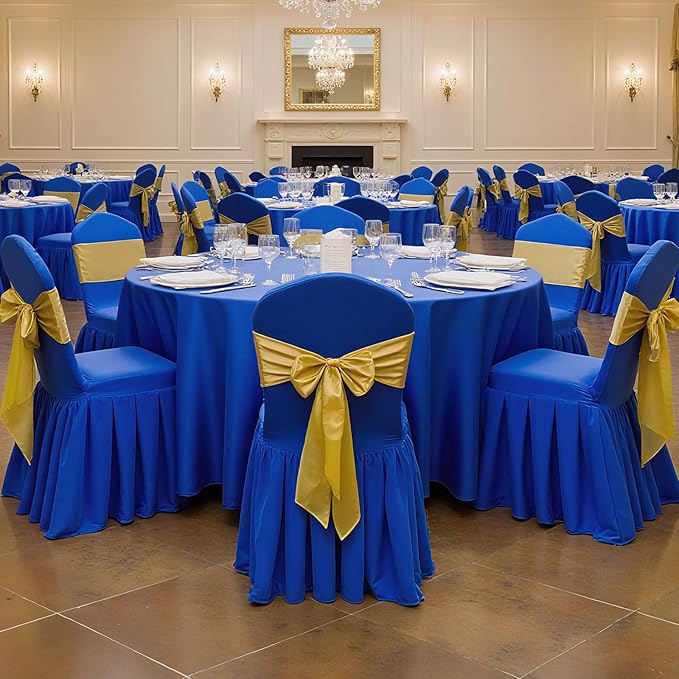 VEVOR Chair Covers, Polyester Spandex Chair Cover, Stretch Slipcovers for Wedding Party Dining Banquet Flat-Front Chair Covers (Royal Blue-d, 30PCS)
