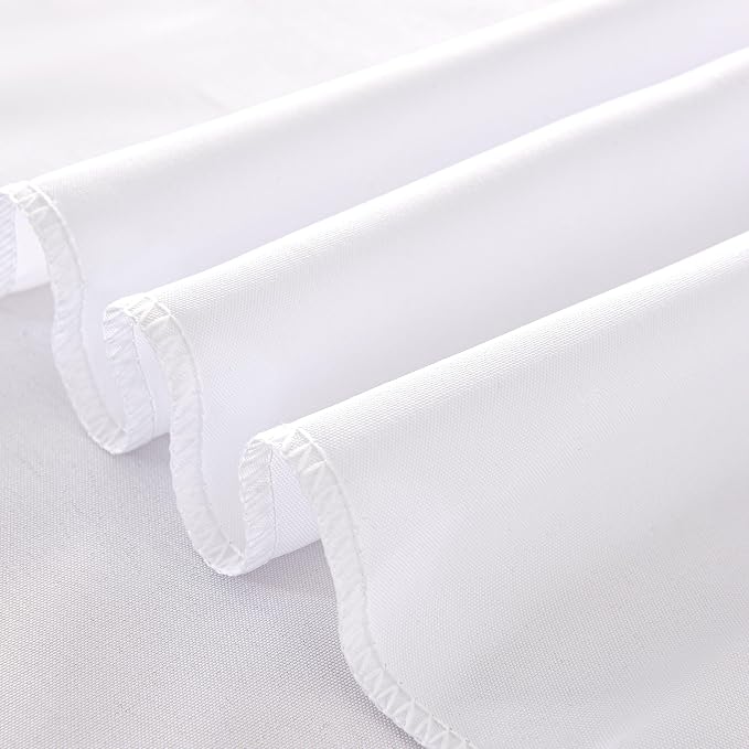 10-Pack 60x120 inch White Table Cloths, Solid Stain and Wrinkle Resistant Oblong Tablecloth, Premium Plain Weave Polyester Fabric Rectangle Table Linen Covers for Hotel, Wedding