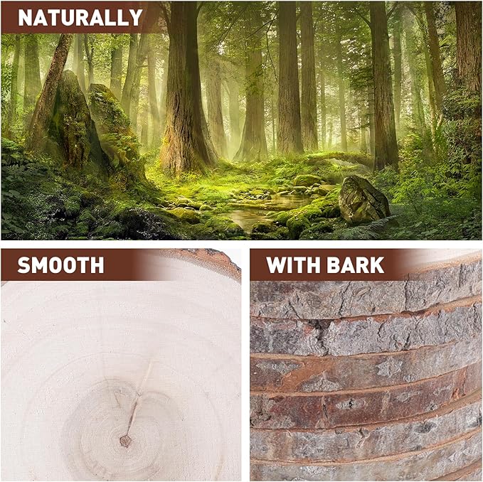 10 Pcs Natural Wood Slices.7-8 Inch Wood Rounds for Weddings Centerpieces Decor. Wood Circles & Slabs for DIY Painting Crafts.Wood Centerpieces for Tables and Baby Shower Centerpieces.