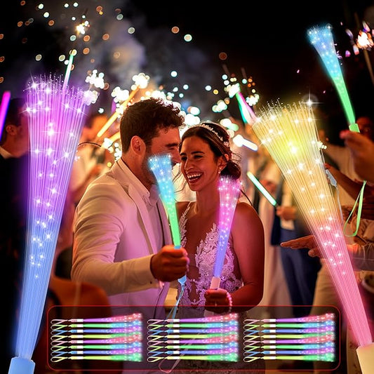 48 PCS Fiber Optic Wand,Glow Fiber Optic Wands,Glow in The Dark Party,Glow Wands led Light up Party Favors for Wedding,neon Party,New Year Party Favors,Halloween,Christmas,Bar DJ