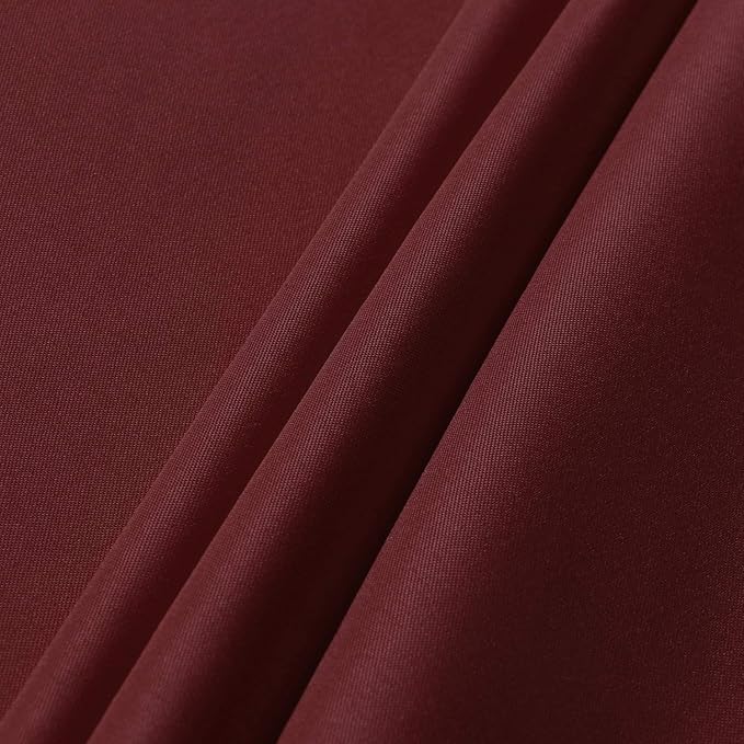 sancua Round Tablecloth - 80 Inch - Water Resistant Spill Proof Washable Polyester Table Cloth Decorative Fabric Table Cover for Dining Tables, Buffet Parties and Camping, Burgundy