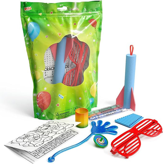 Crown Display Premade Goodie Bags for Kids Birthday Party Favor Bags 10 Premium Fun Pre Filled Party Favors for Kids Bag Goodie Bag Stuffers Fidget Toys & Small Toys goodie bags for Boys & Girls