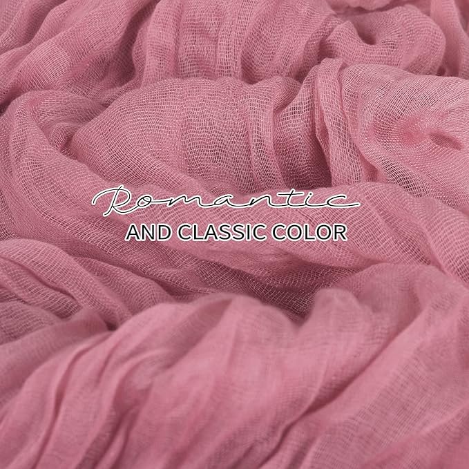 24 Pack Cheesecloth Table Runner 20 x 120 inch Cheese Cloth Table Runner Bulk,Romantic Boho Sheer Gauze Fabric Table Runners for Wedding Reception,Party,Bridal Shower Table Decor(Dusty Rose)