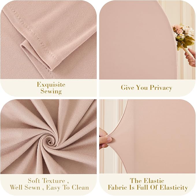 Nude Arch Covers Set of 2-7.2 and 6ft Nude Arch Backdrop Cover Spandex Wedding Balloon Arch Stand Covers for Baby Shower Birthday Party Bridal Shower Photo Arch Covers Stretchy Backdrop