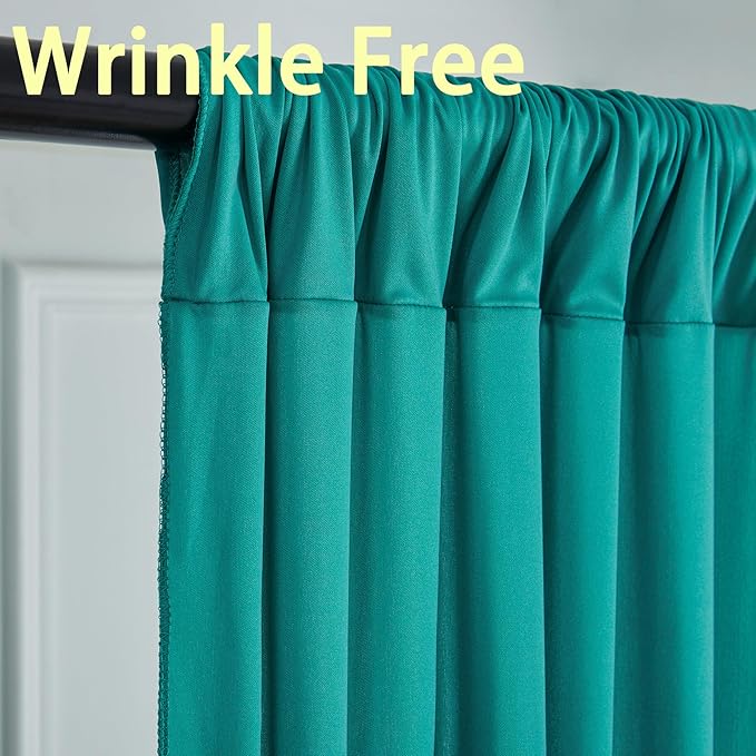 20ft x 10ft Wrinkle Free Turquoise Backdrop Curtains for Parties, Polyester Photo Backdrop Drapes 2 Panels 5x10ft for Wedding Birthday Party Photography Background